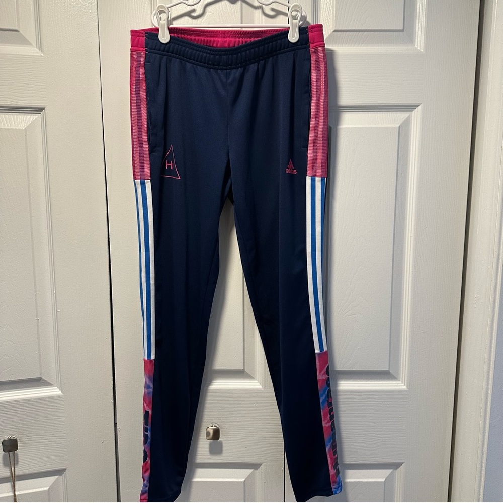 Adidas Navy and Pink Track Pants